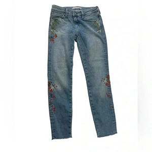 Mavi Adriana Ankle Floral Embroidery Super  Skinny Jeans Size 25